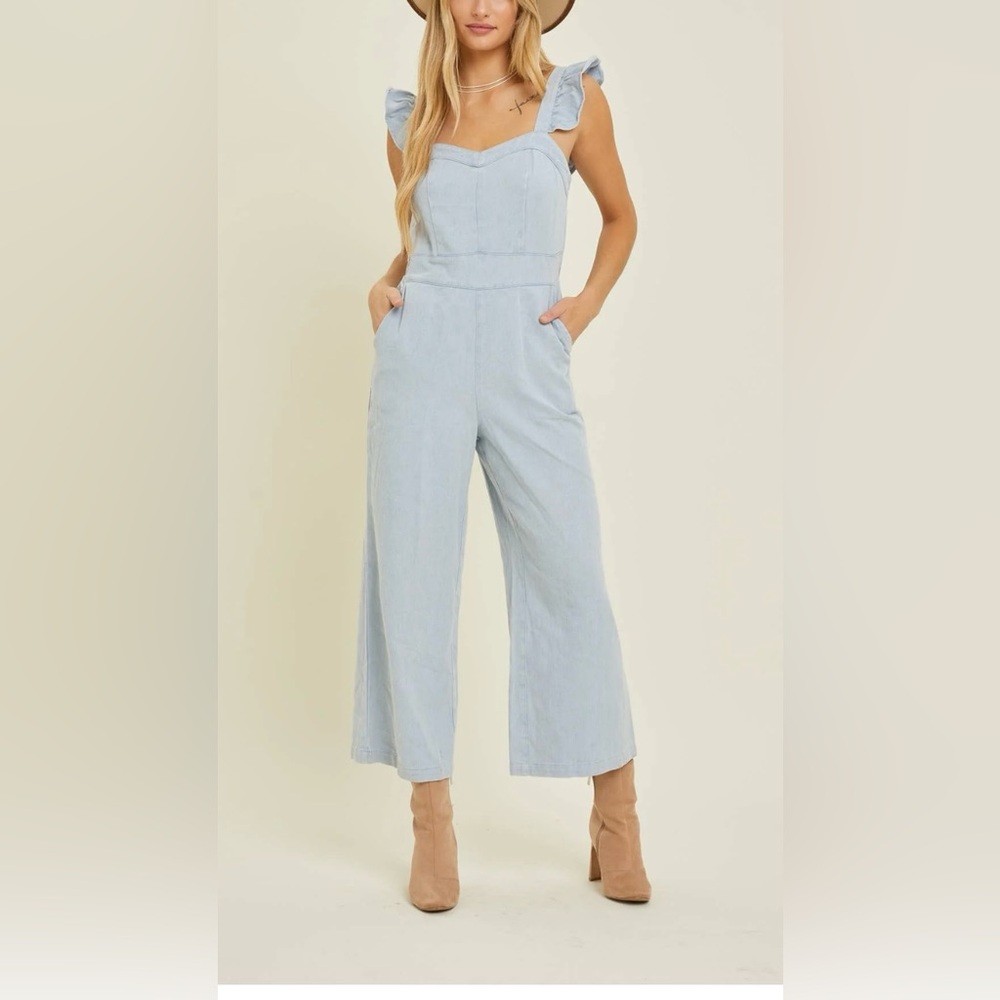 Sky Blue Sleeveless Jumpsuit